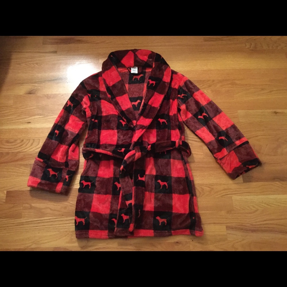 PINK Victoria Secrets dog logo robe